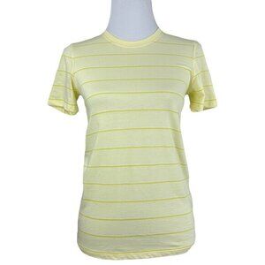 Everlane Organic Cotton Striped Crew Neck Short Sleeve Tee Yellow Small NEW